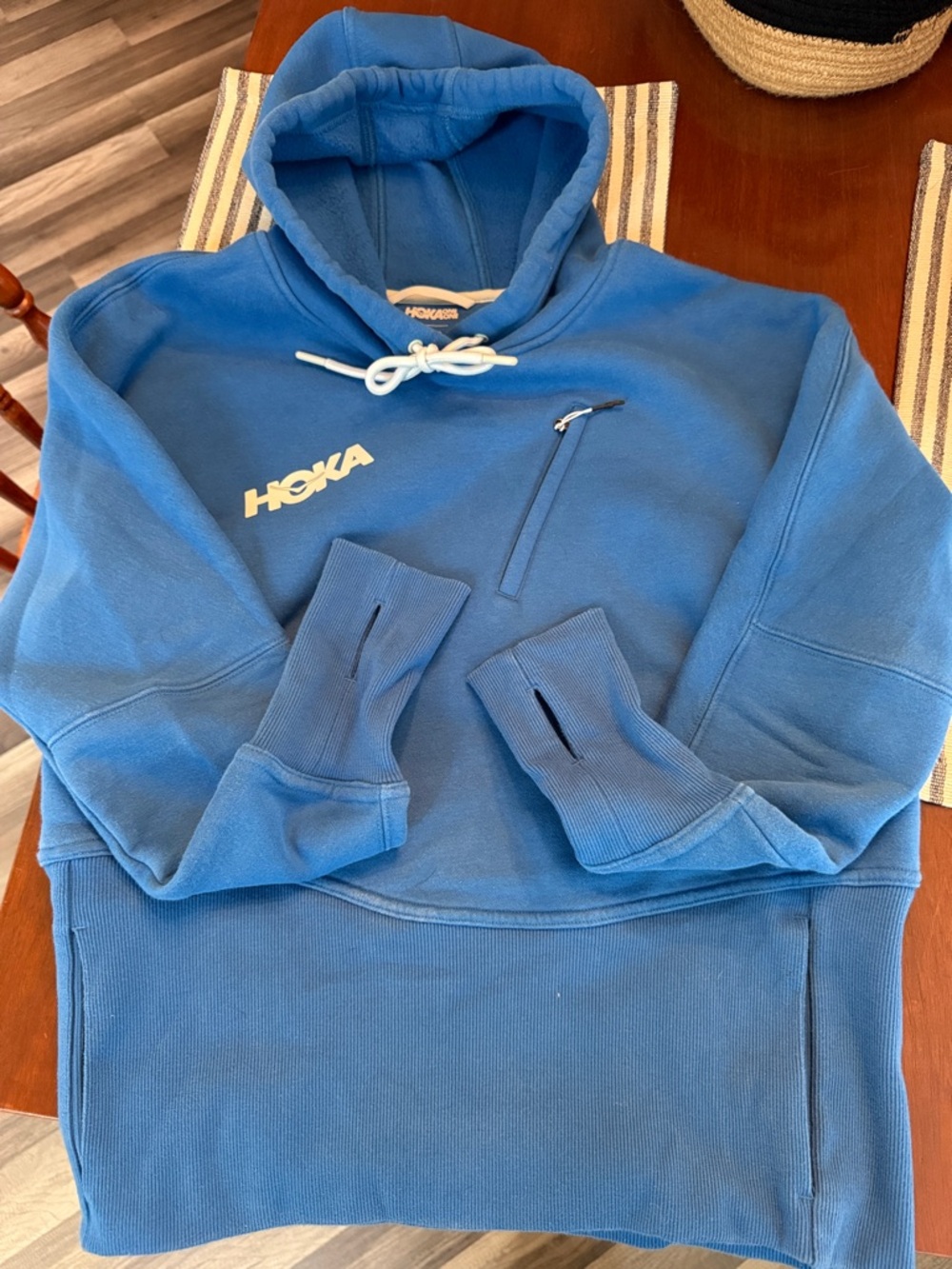 HOKA Women's size Large Hooded Pullover Sweatshirt - Blue